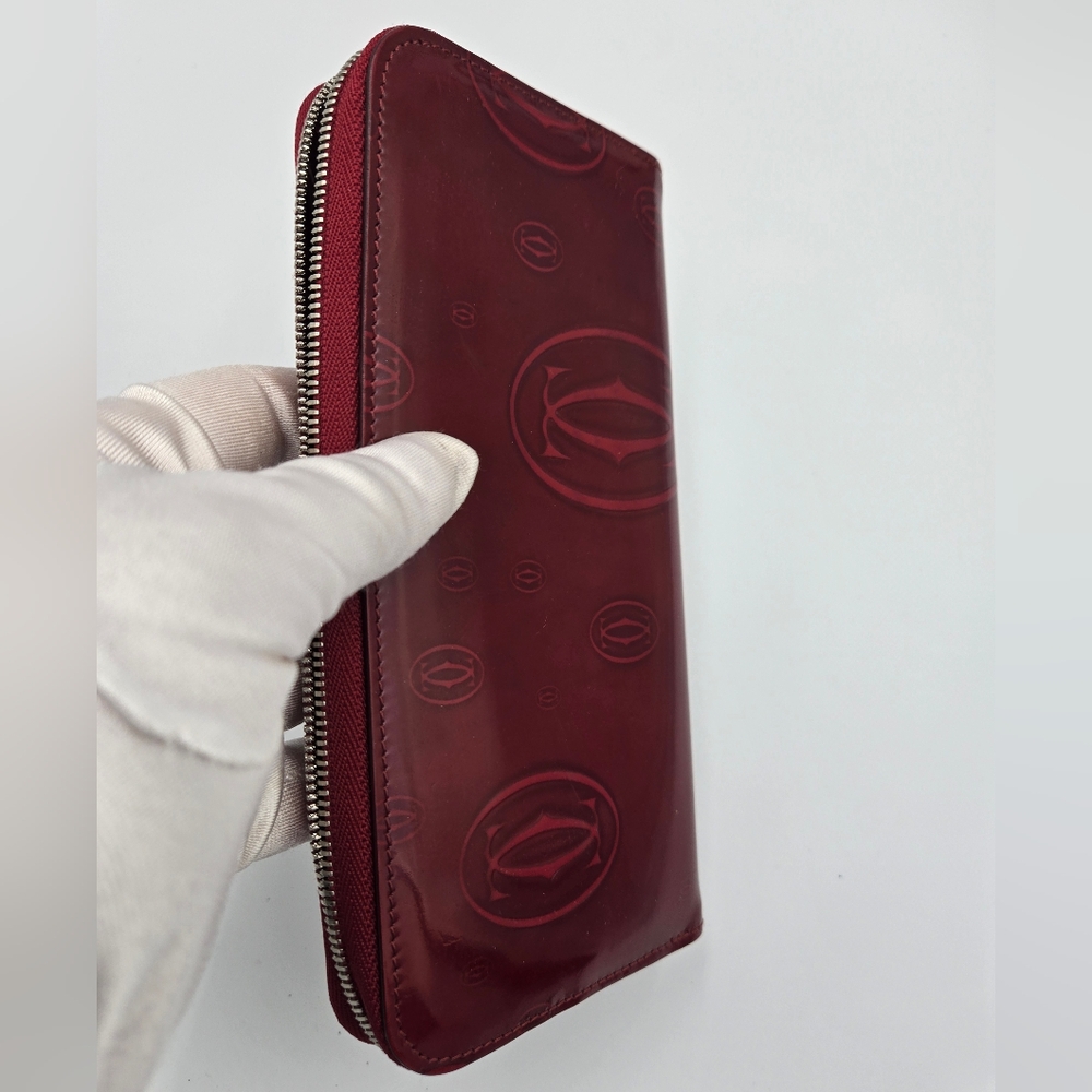 Cartier Bordeaux Long Wallet With Zipper